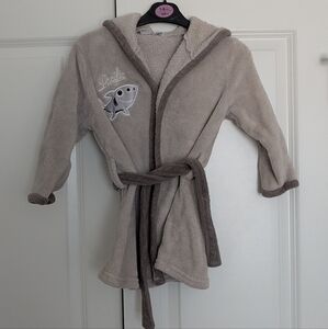 Cotton Cookie Gray Shark Kids Bathrobe Size 3-4 Years